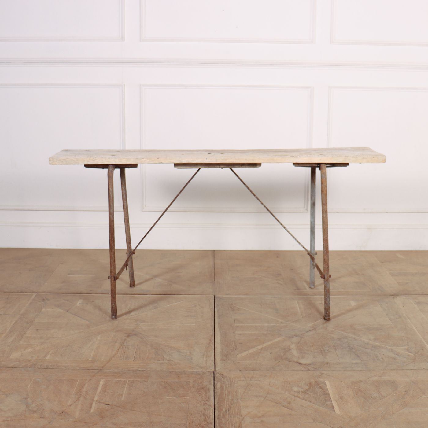 French Bleached Trestle Table, 1800s photo Furniture