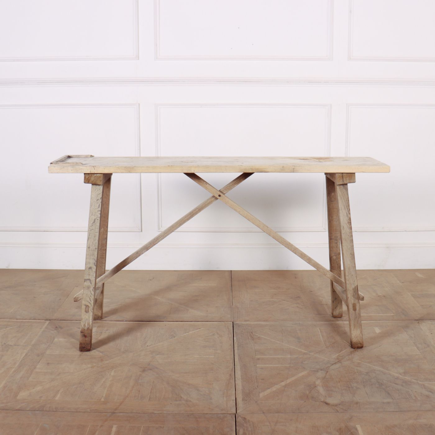 French Bleached Oak Trestle Table photo 900.0