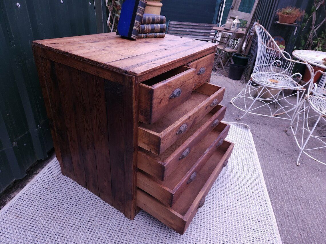 Late 19th / Early 20th Century Industrial Chest Of Drawers photo 745.0