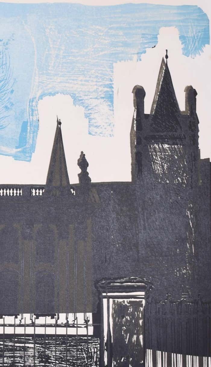 Senate House, Cambridge University Linocut Print By Walter Hoyle photo 2250.0