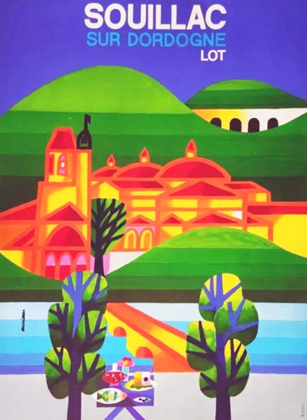 Souillac Sur Dordogne, Lot Original Vintage Poster