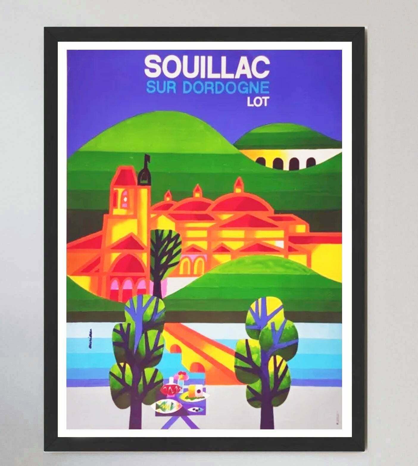 Souillac Sur Dordogne, Lot Original Vintage Poster photo furniture