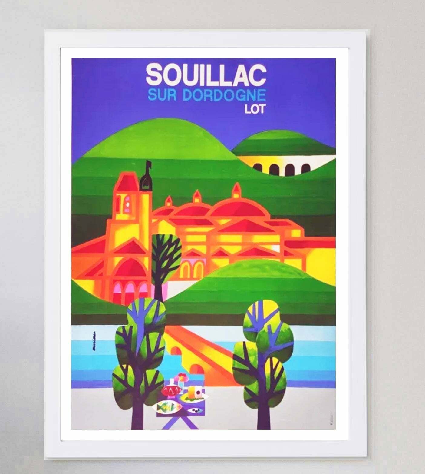 Souillac Sur Dordogne, Lot Original Vintage Poster photo for sale