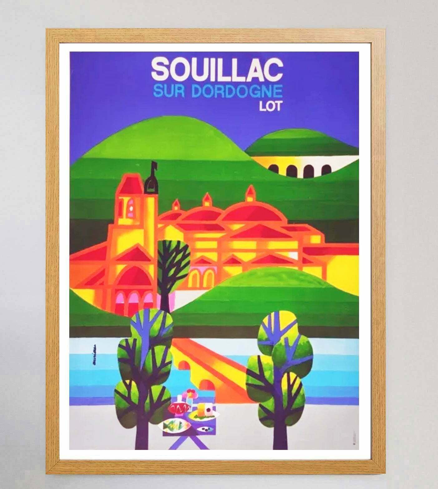 Souillac Sur Dordogne, Lot Original Vintage Poster photo Art