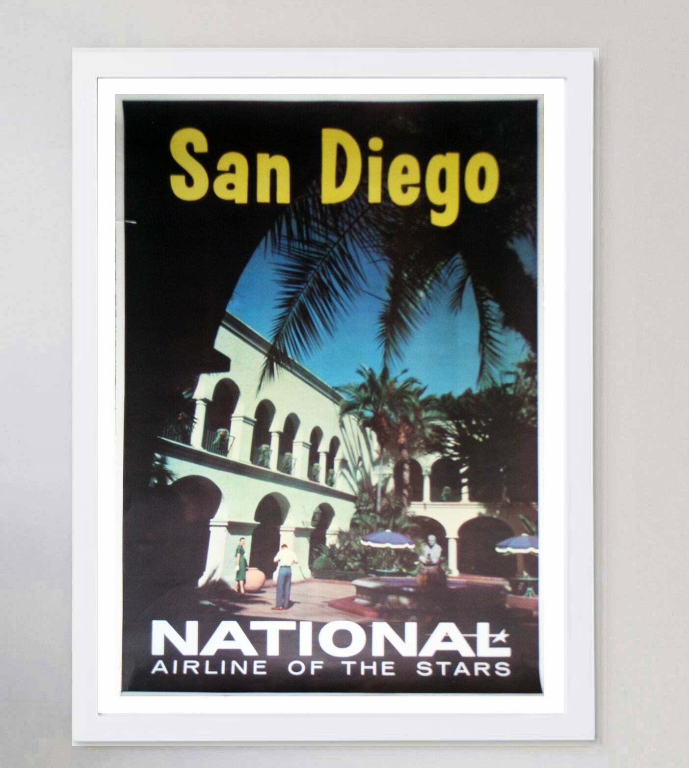National Airlines   San Diego Original Vintage Poster photo for sale