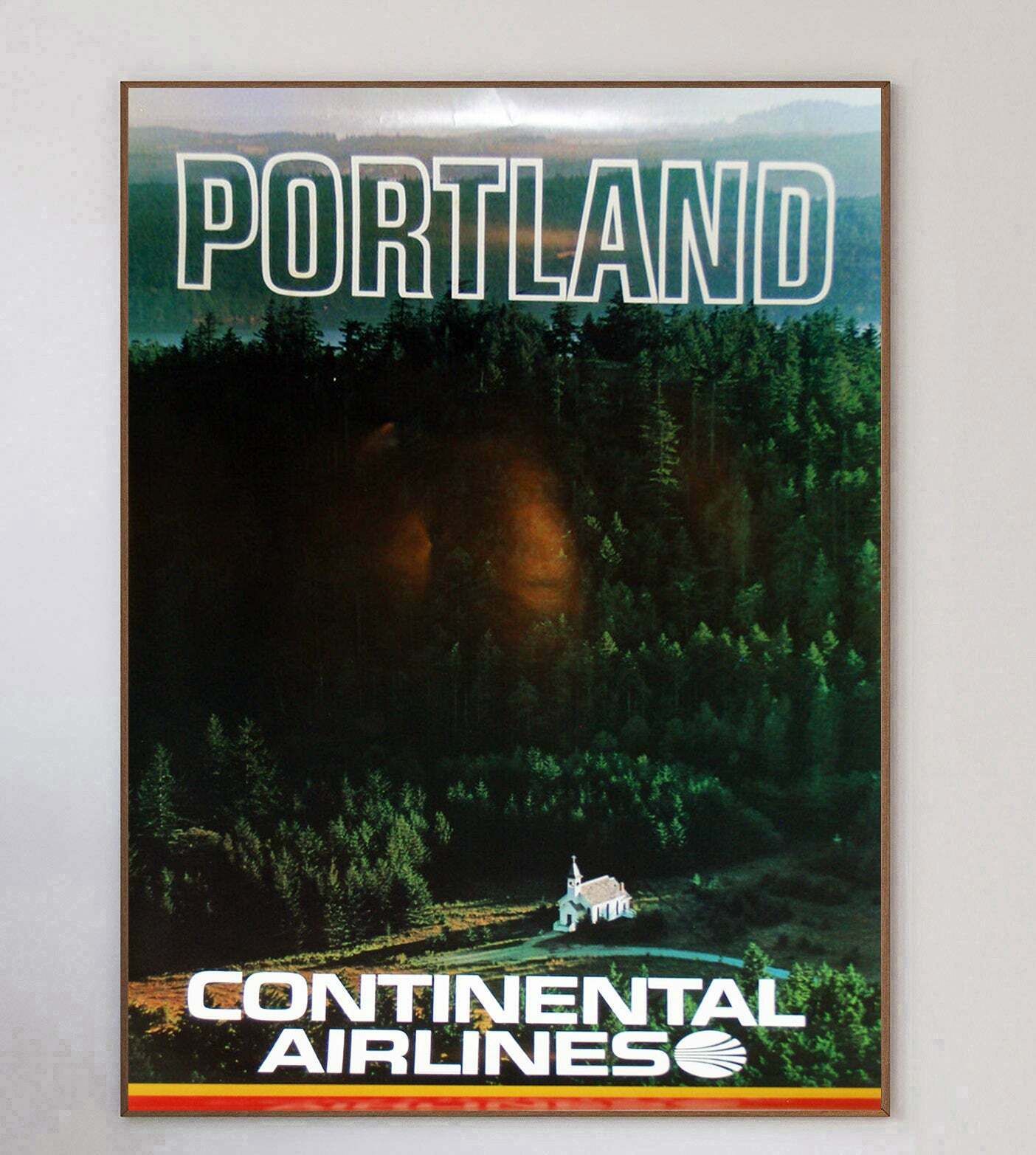 Continental Airlines   Portland Original Vintage Poster photo 442.0