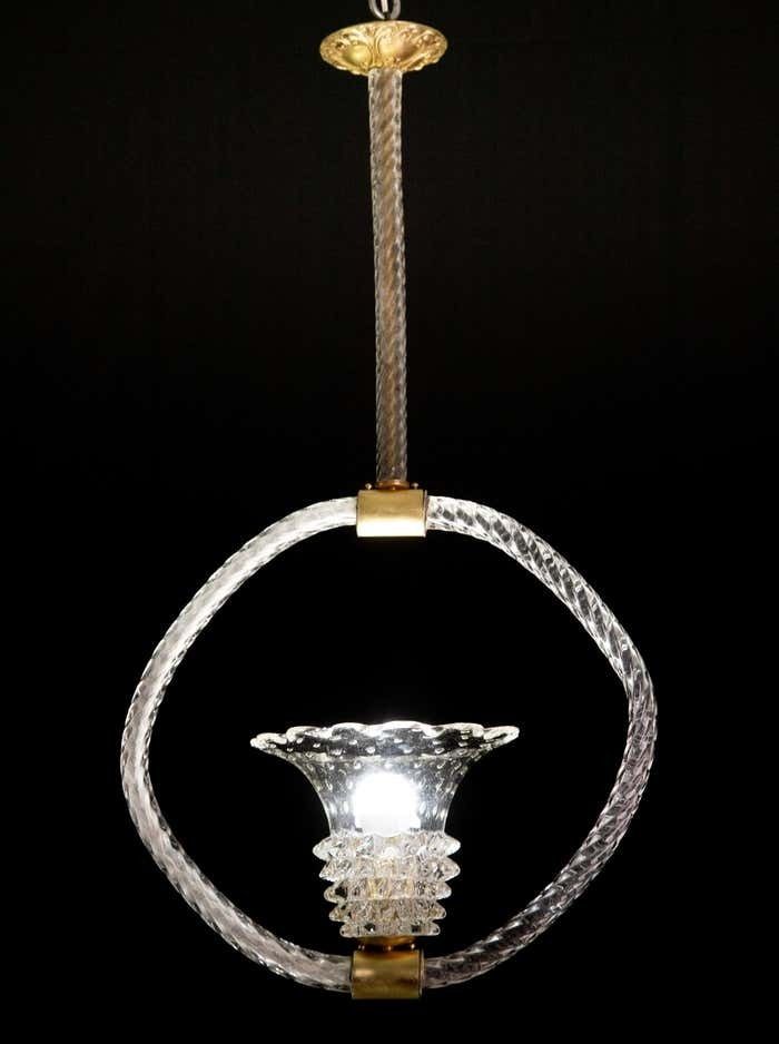 Rare Set Of 2 Art Decò Barovier Chandelier Rostrato And Bullicante Murano, 1940s photo furniture