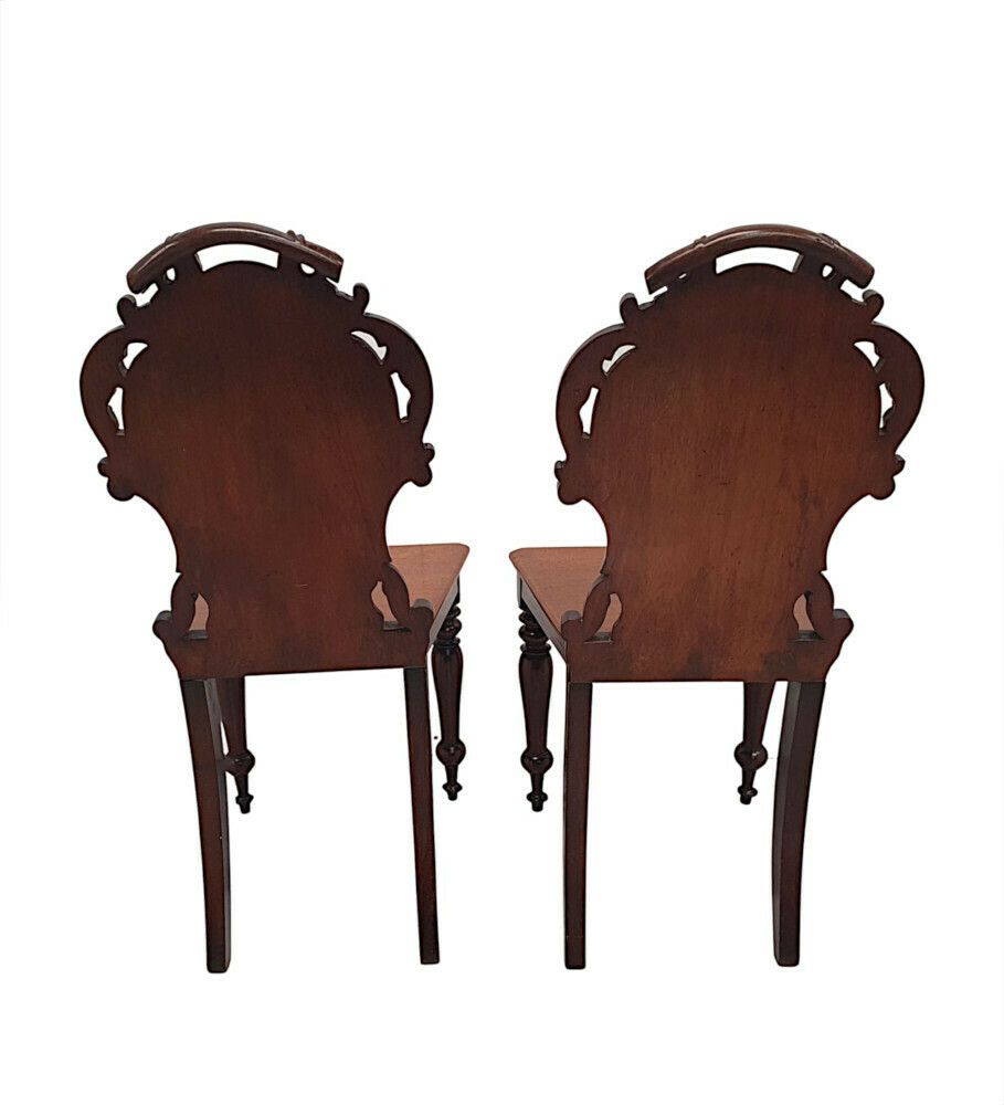 A Very Fine Pair Of 19th Century Hall Chairs photo Furniture