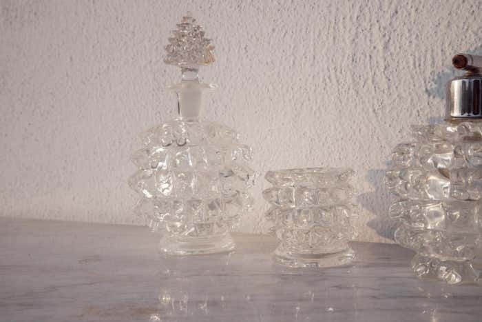 Set Of 4 Ercole Barovier Rostrato Murano Italian Glass Vase For Barovier & Toso photo furniture