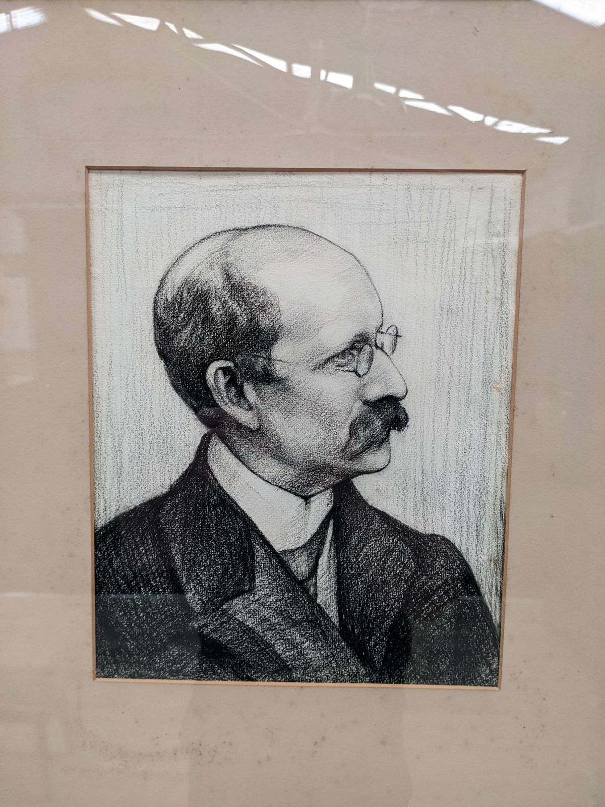 Gilt Framed Pencil Portrait Of A Victorian Gentleman photo for sale