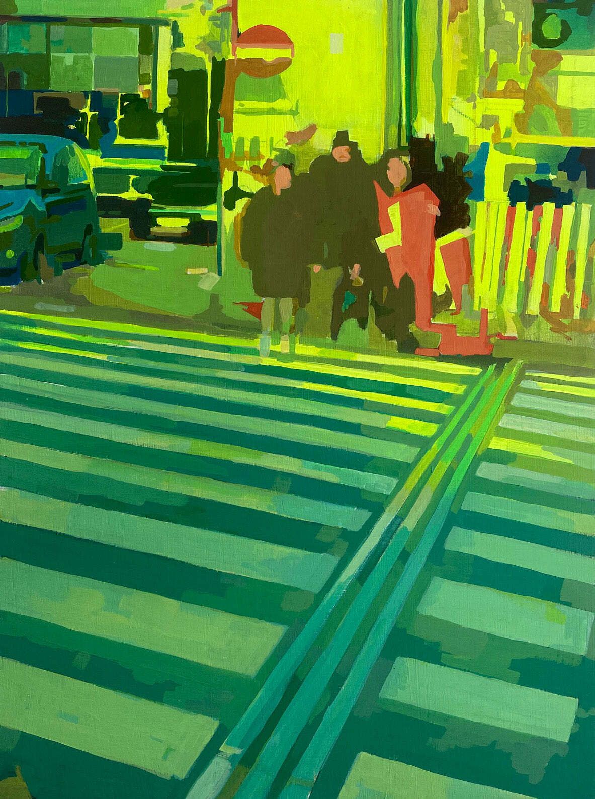 The Crossing Classical Painting Acrylic On Wood