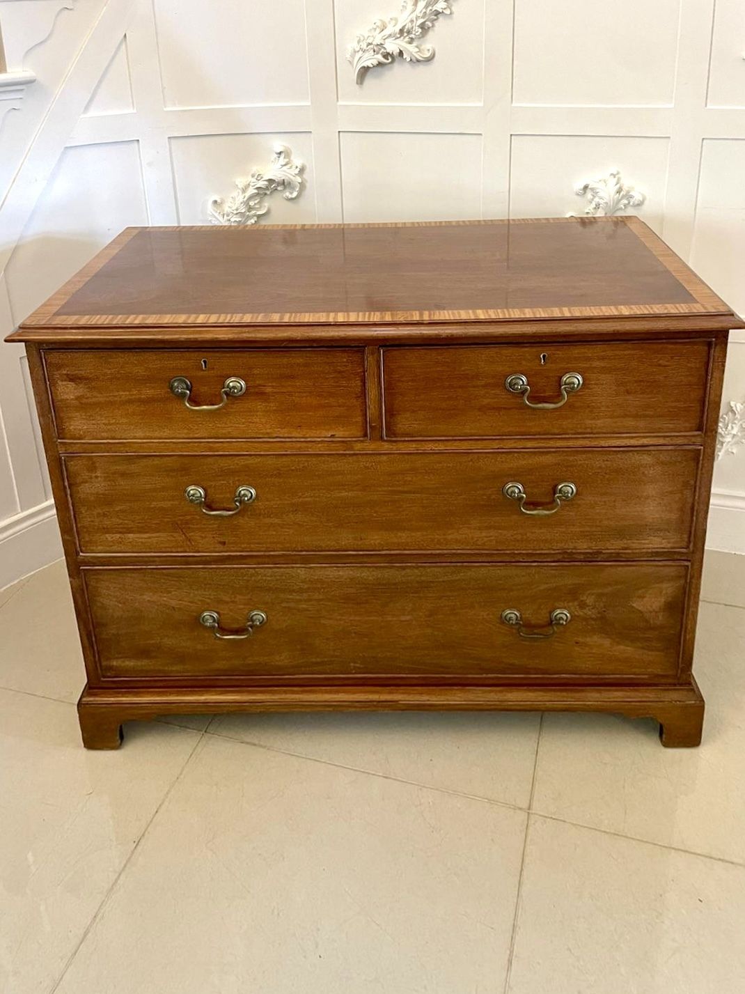 Antique 19th Century Quality Mahogany Chest Of 4 Drawers photo 1345.0