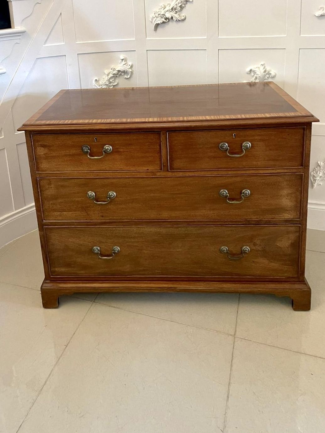 Antique 19th Century Quality Mahogany Chest Of 4 Drawers photo vintage