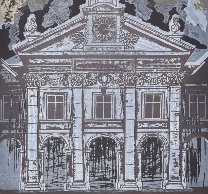 Emmanuel College, Cambridge Chapel Linocut Print By Walter Hoyle photo 1983.0