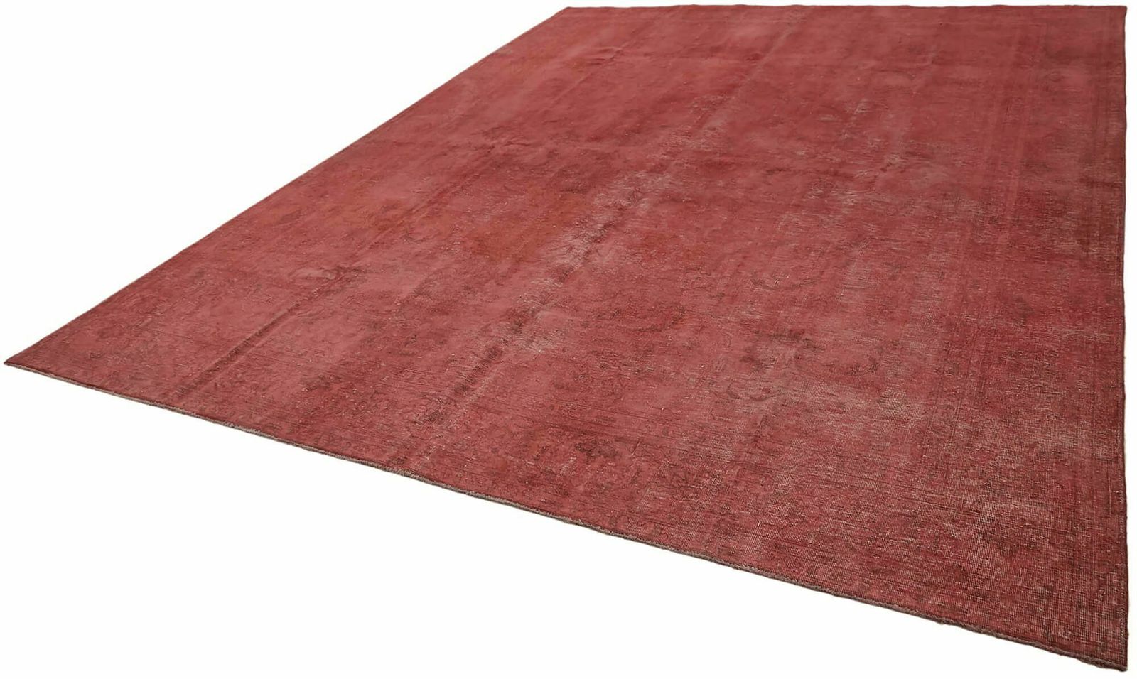 Handmade Vintage 1980's Red Over Dyed Area Rug ( 397 X 297 Cm ) photo for sale