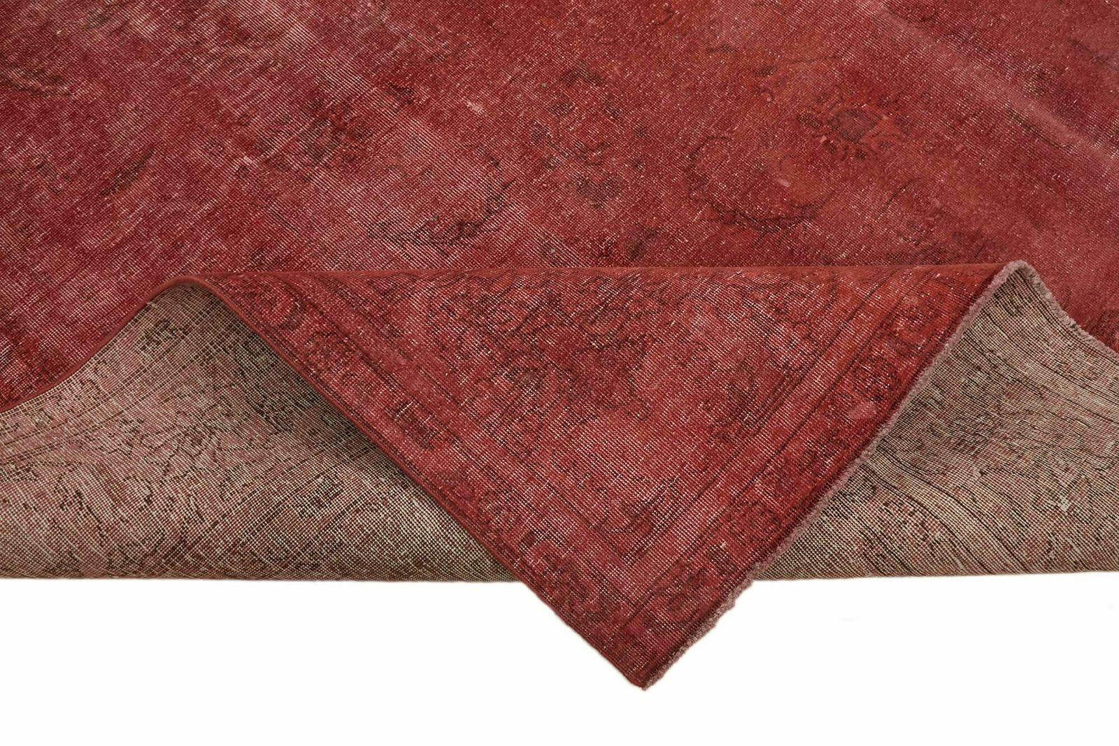 Handmade Vintage 1980's Red Over Dyed Area Rug ( 397 X 297 Cm ) photo vinterior
