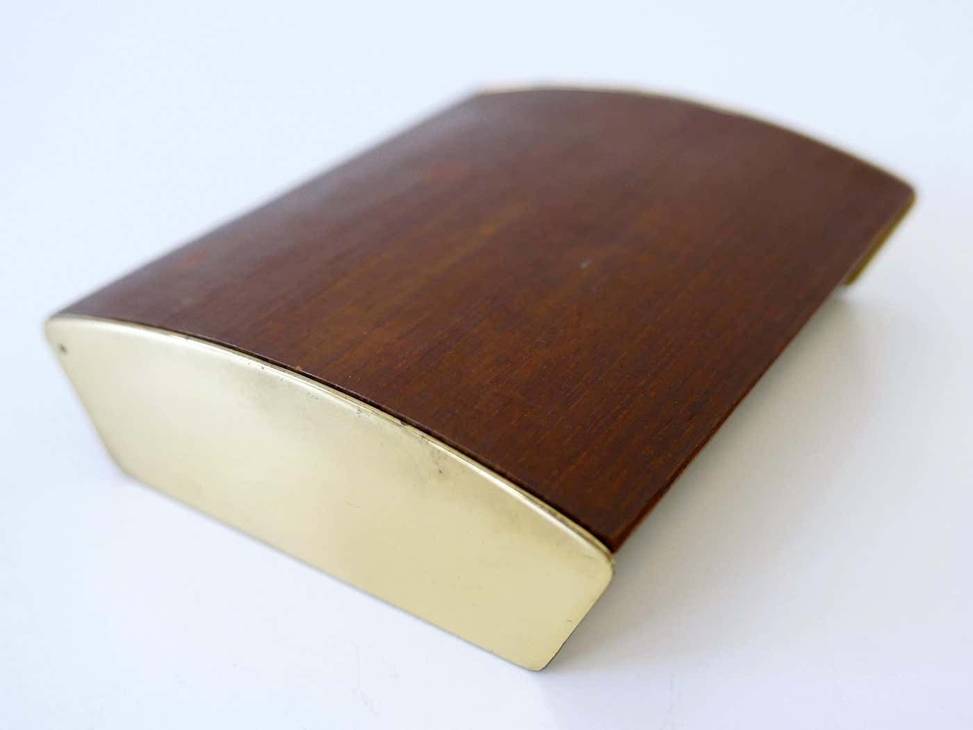 Rare Mid Century Modern Teak Cork & Brass Box By Carl Auböck Austria 1950s photo vinterior
