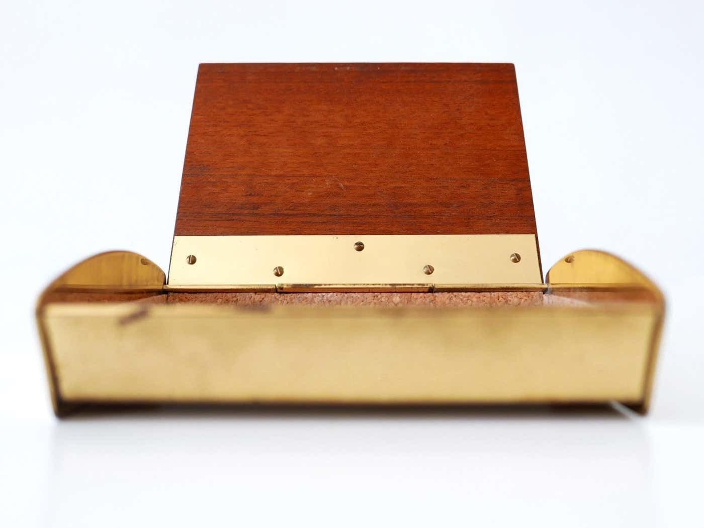 1395.0 Rare Mid Century Modern Teak Cork & Brass Box By Carl Auböck Austria 1950s photo