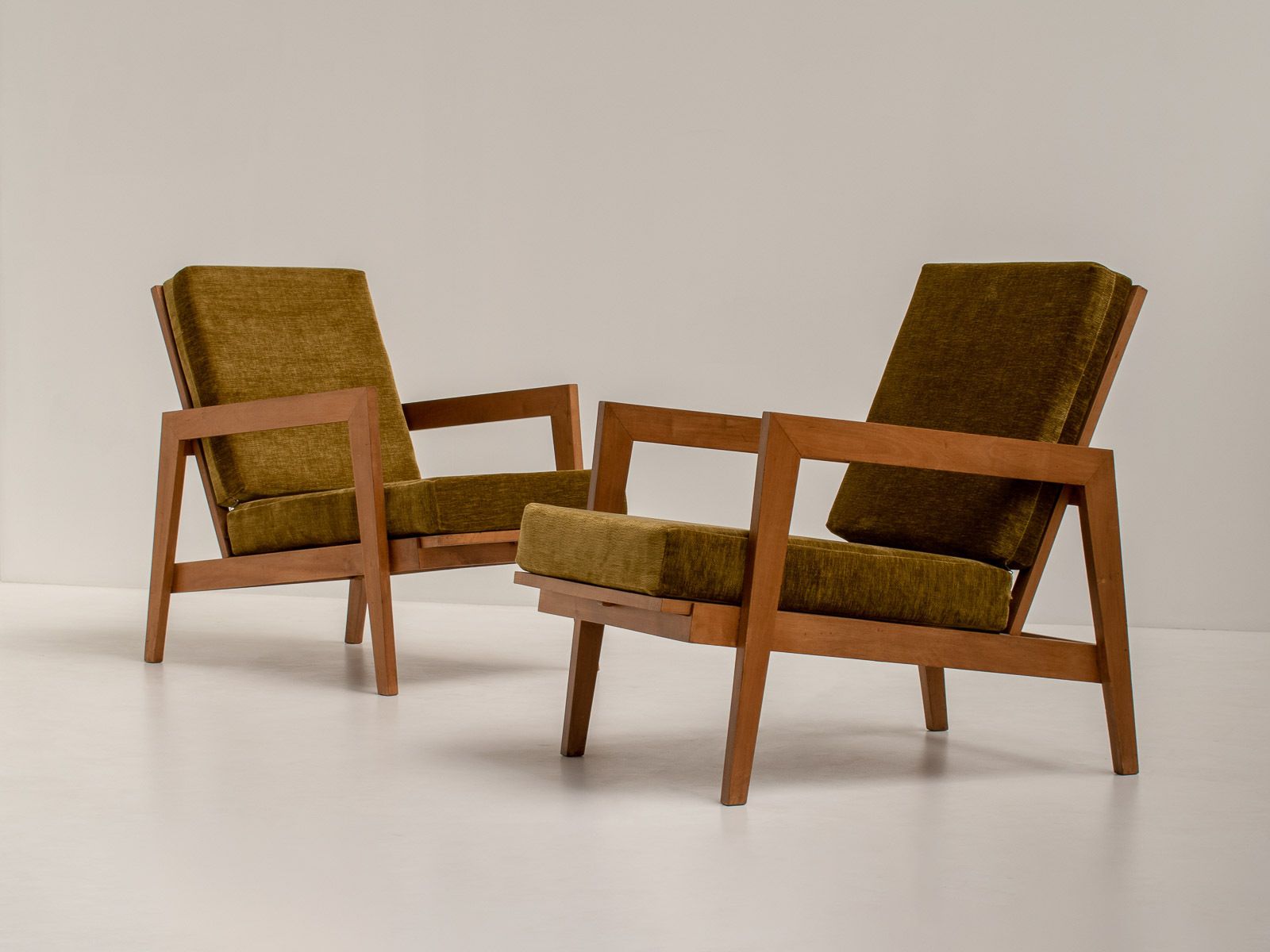 Pair Of French Reconstruction Armchairs, France 1960s photo vintage