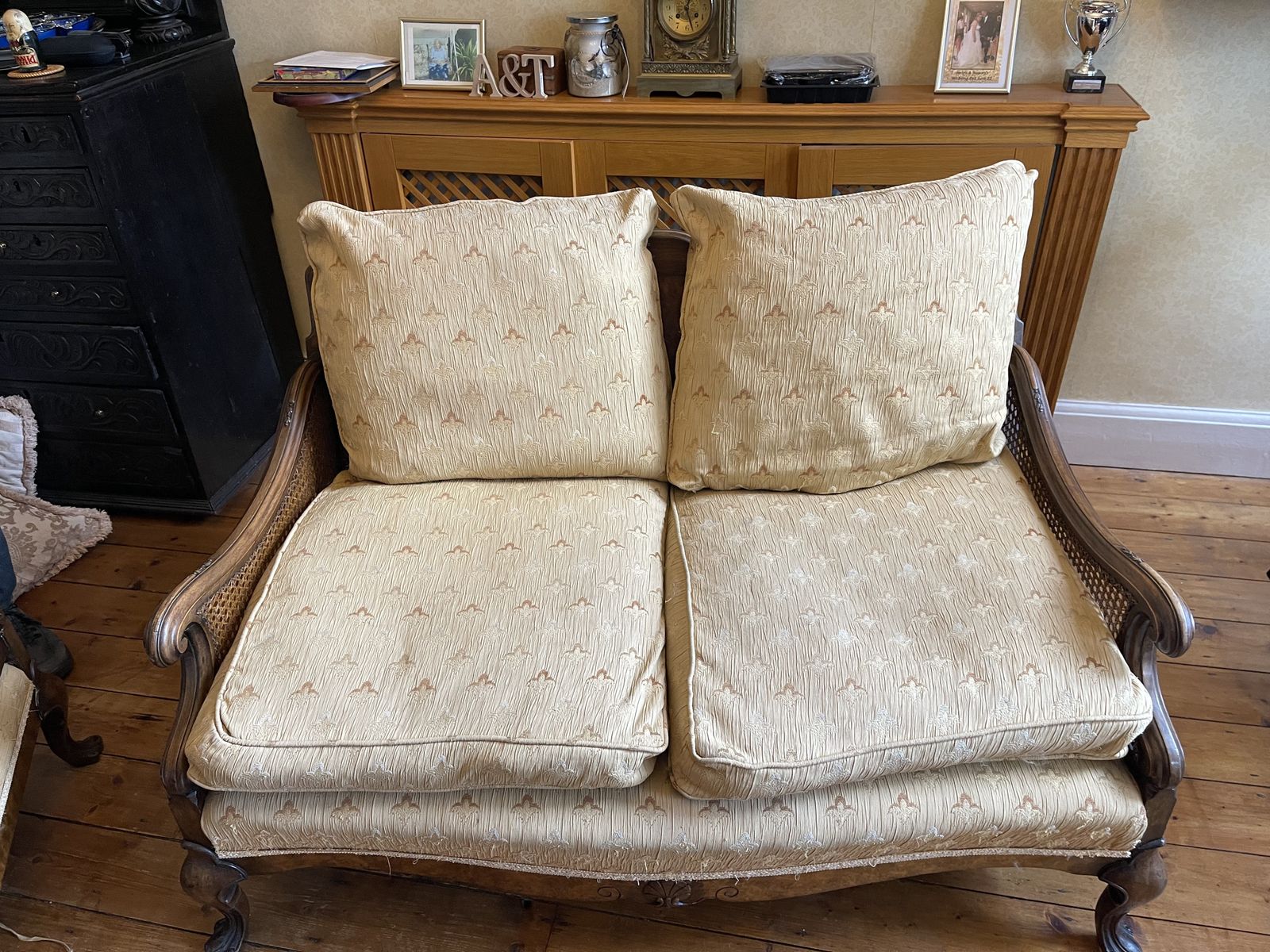 Bergere 3 Piece Suite In Lovely Gold Upholstery photo buy