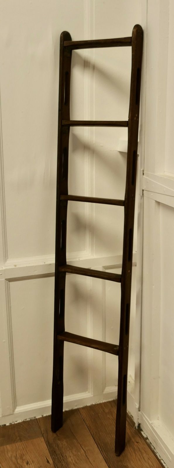 Vintage Folding Teak And Brass Yacht Ladder