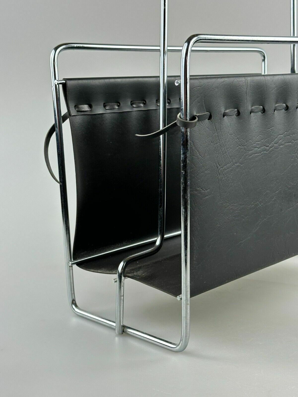 60's 70's Newspaper Holder Magazine Racks R Metal Teak Mid Century Design photo vinterior