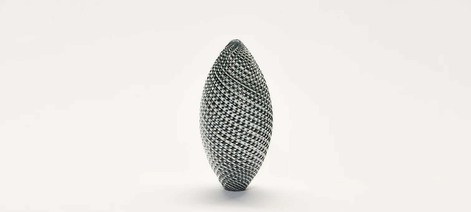 Black & White Woven Medium Ovoid