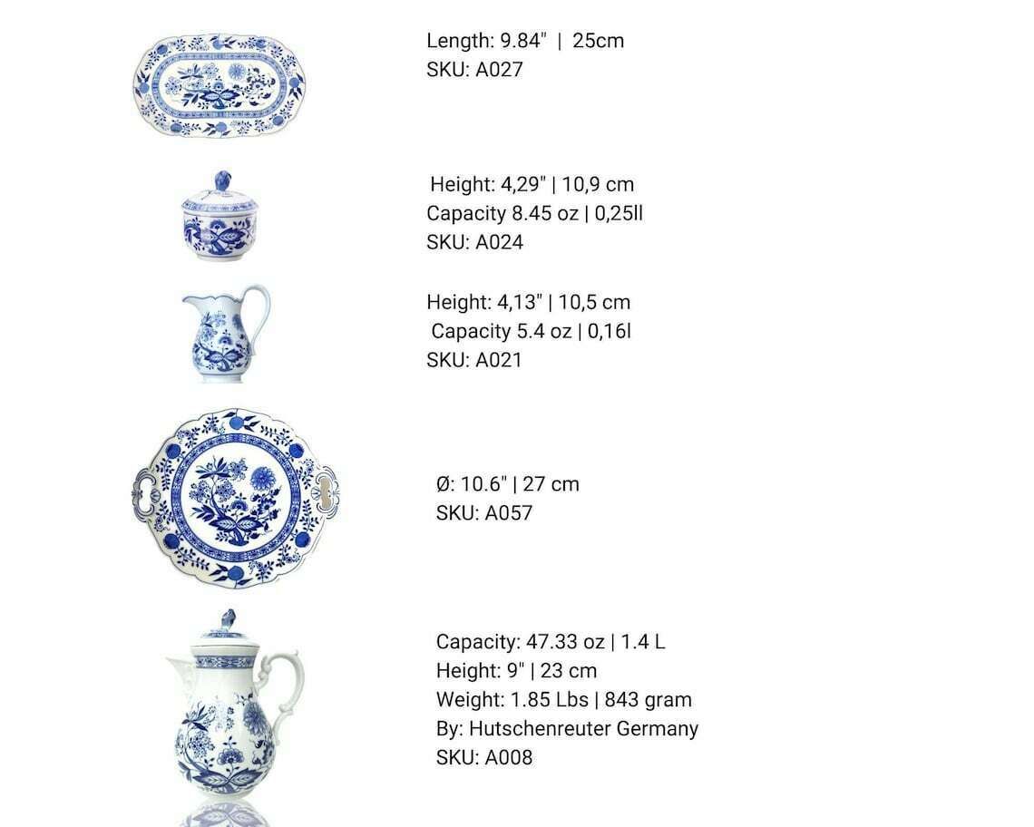 Blue Onion Koffieservies | Koffiepot, Roomkannetje & Melkset En Taartschaal | 5 Delig | Hutschenreuther (Rosenthal) photo buy