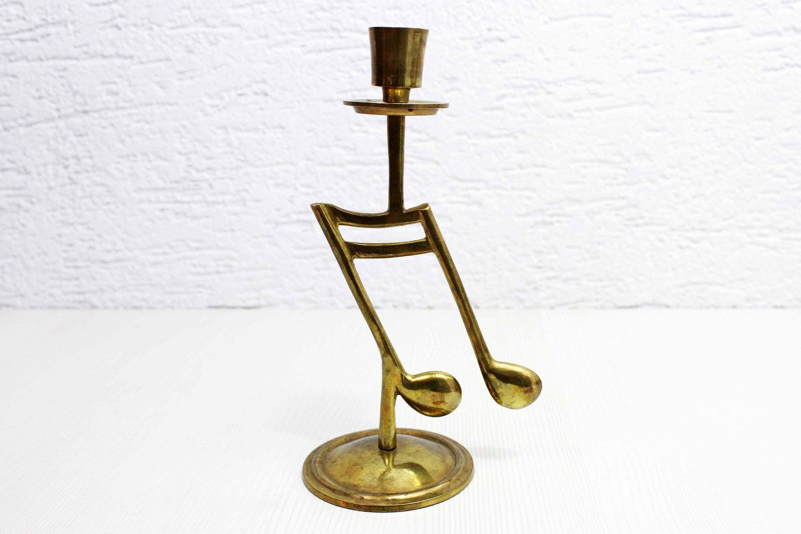 Vintage Musical Note Brass Candlestick photo Home Decor