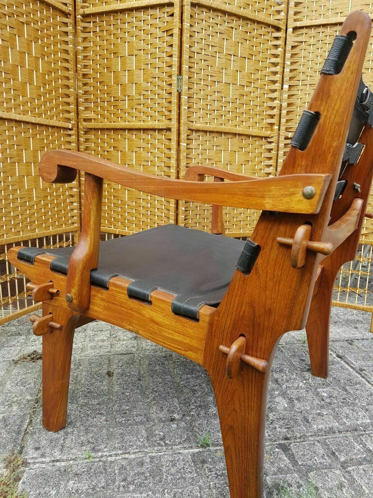 Safari Chair By Angel Pazmino Rosewood And Leather Mid Century Vintage 60s. photo 895.0