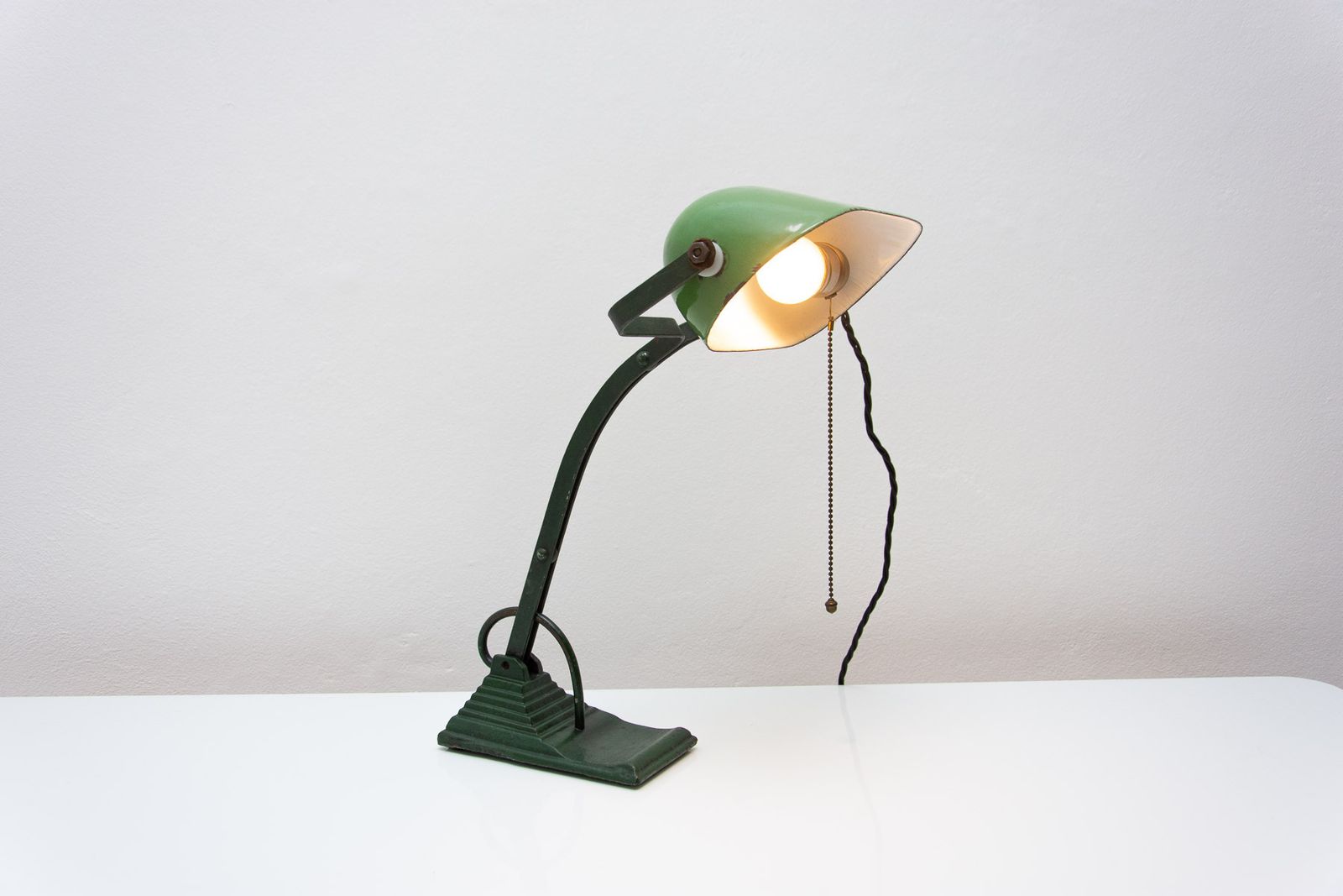 Lighting Art Deco Bankers Lamp, 1930s, Bohemia photo