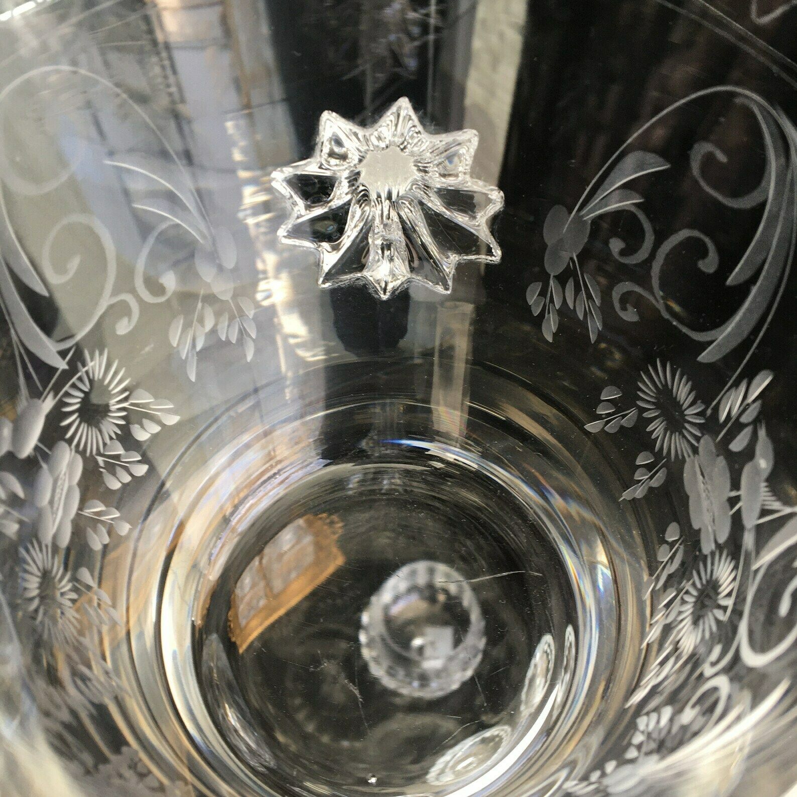 Antieke Ijsemmer | Kristal Met Handvatten | Theresienthal | Vogelingravering photo Woonaccessoires