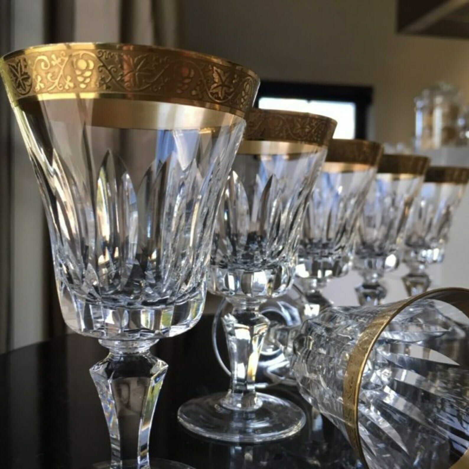 5x Cordial Glasses, Aperitif Glasses With 24k Gold Encrusted Trim / Spiegelau