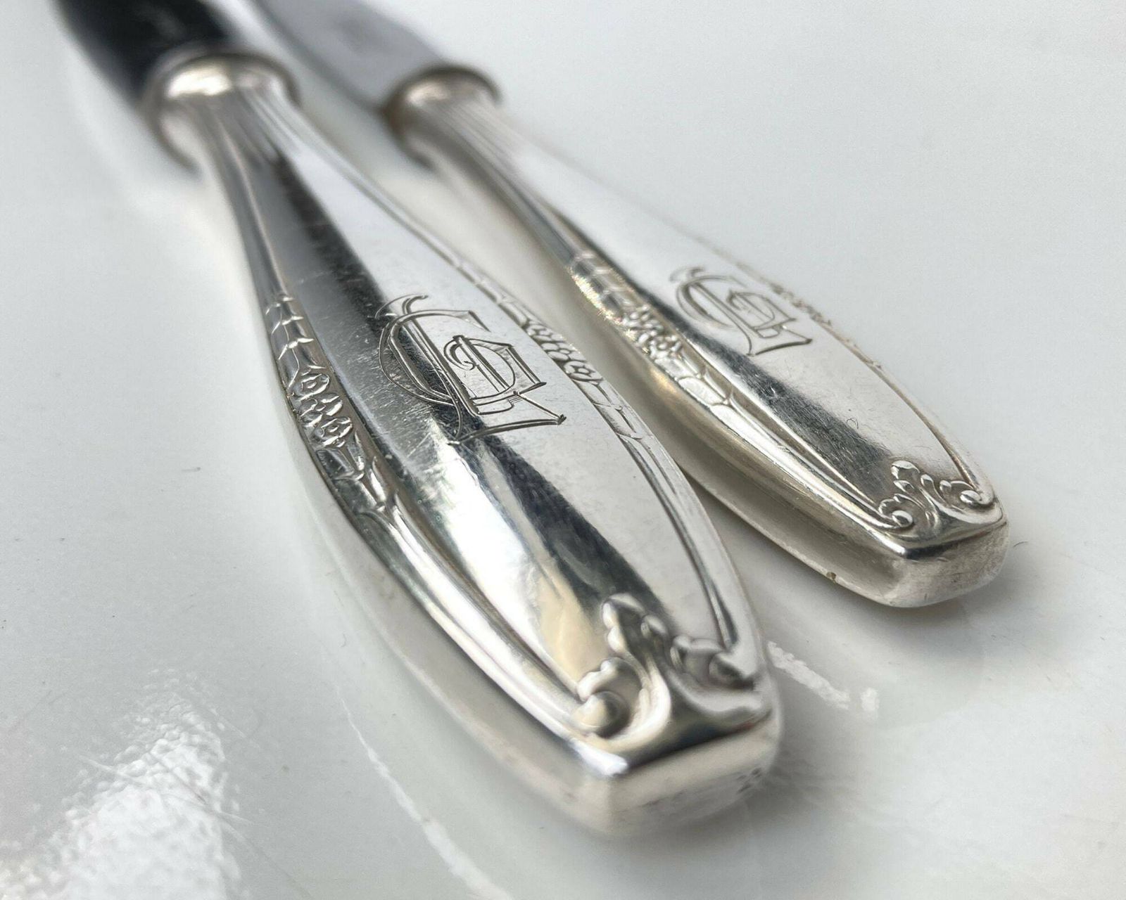 photo for sale Monogram Silver Flatware | 52pcs| Antique | Silver Plate | By Aws Wellner!