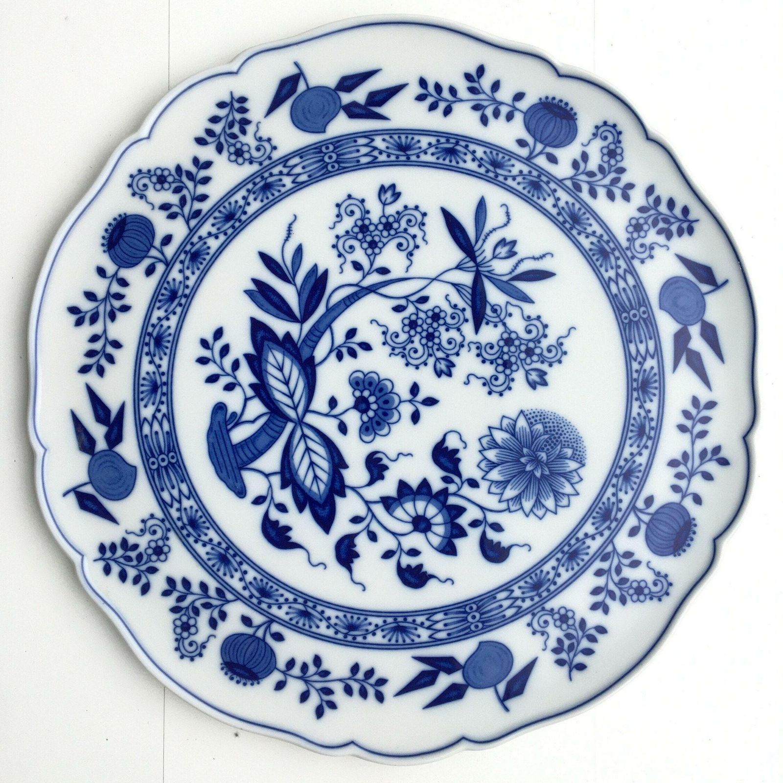 Porseleinen Taartschaal | Cakeserver | Blauw Uien | 32,9 Cm | Hutschenreuther (Rosenthal) | Jaren 1970 photo furniture