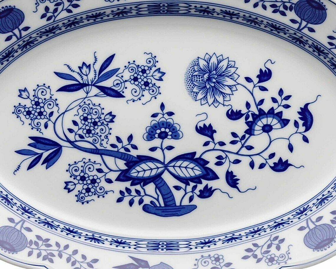 Blauw Uien Serveerschaal | Ovale Porseleinen Schaal | (1 Stuk) | Hutschenreuther (Rosenthal) photo furniture