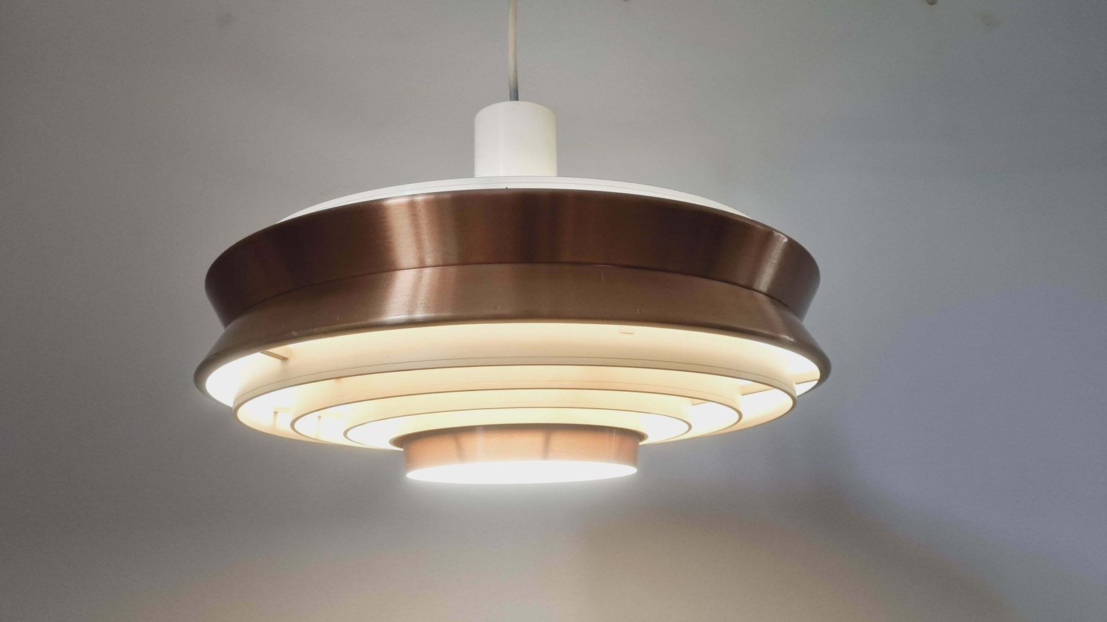 Midcentury Pendant Ufo In Style Of Jo Hammerborg, Denmark, 1970s photo for sale