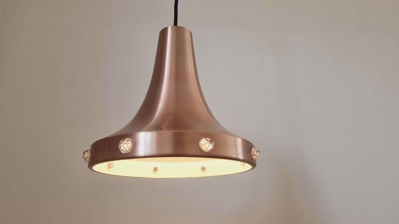 Midcentury Copper Pendant Vitrika, Sweden, 1970s photo vinterior