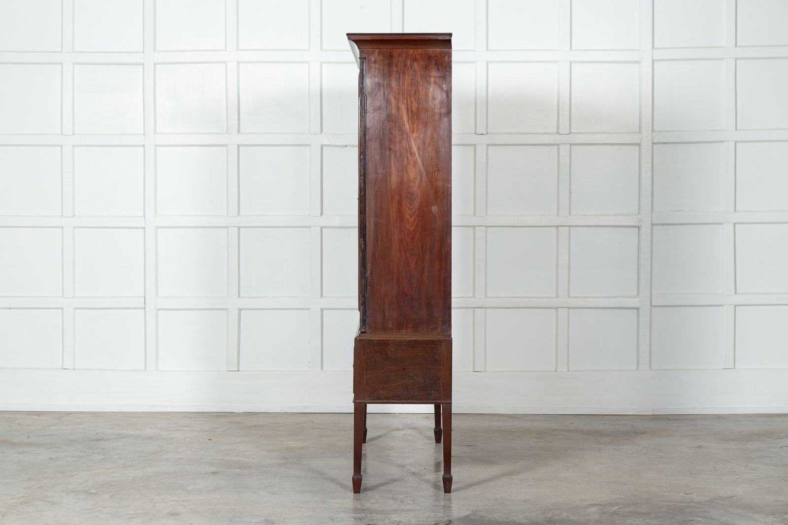 English Mahogany Arched Glazed Dresser Cabinet photo vintage