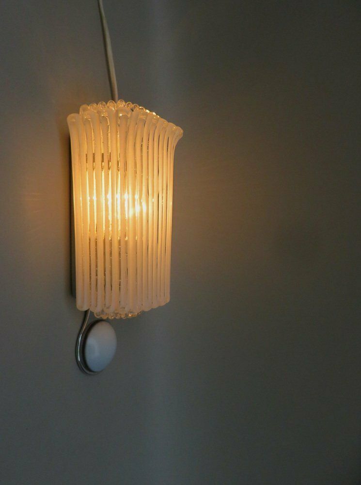photo furniture Wall Lights In Glass, Porcelain & Chrome Plate From Limburg, Keuco, 1970s, Set Of 2