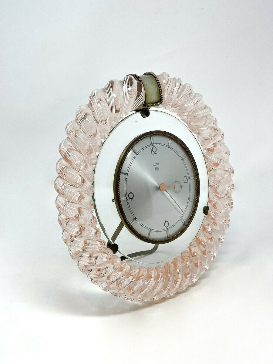 Art Deco Style Murano Glass Desk Clock photo for sale