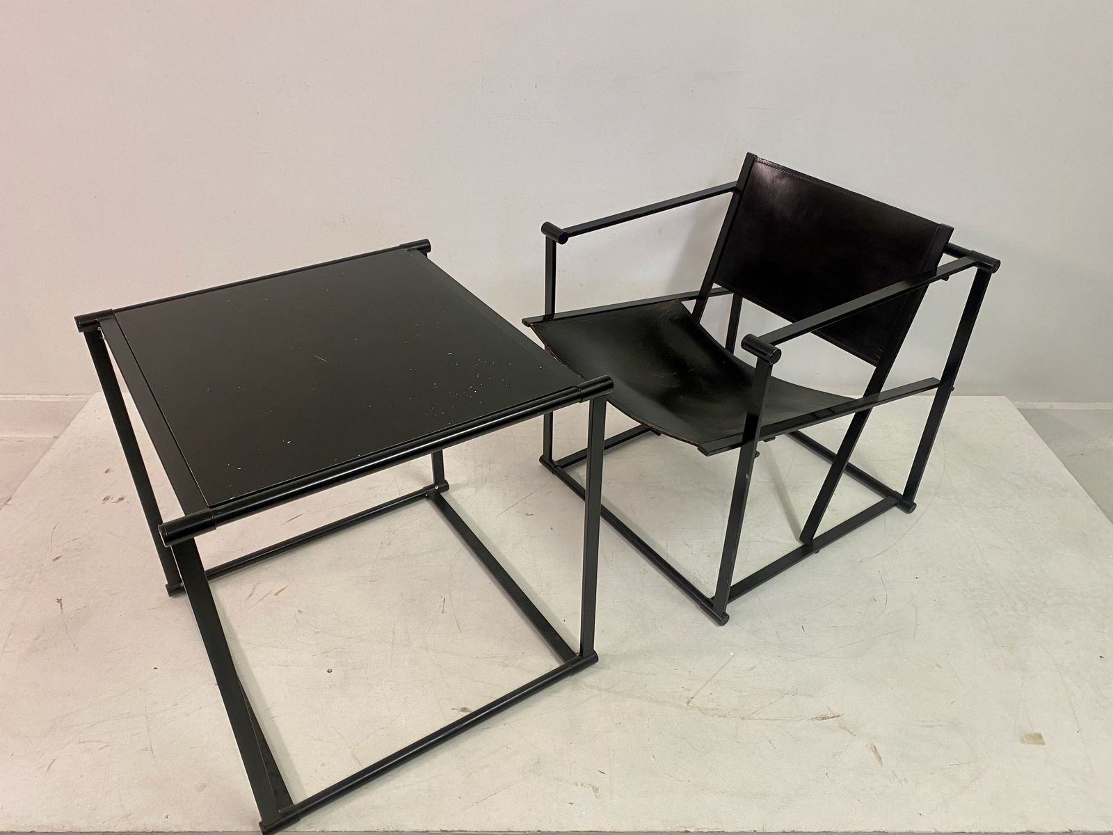 Black Leather Fm62 Chair And Cube For Pastoe By Radboud Van Beekum photo 1495.0