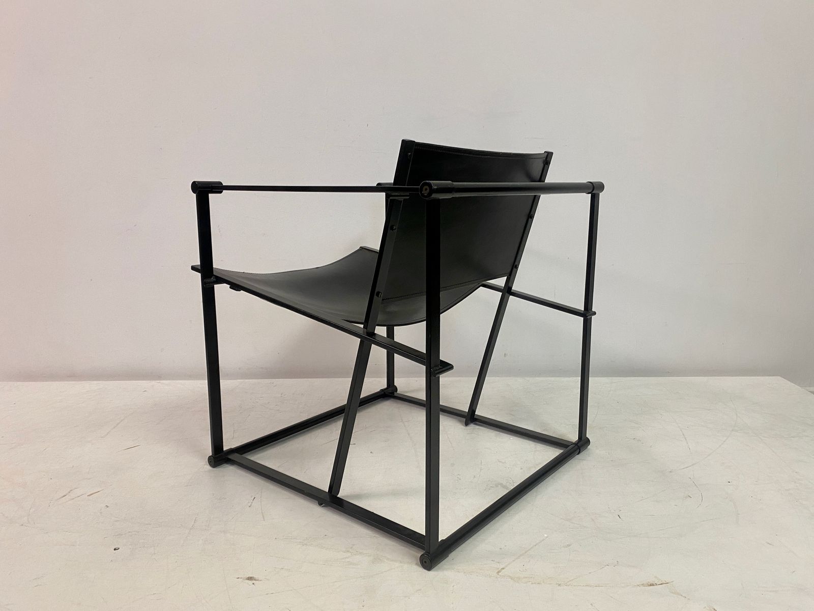 1495.0 Black Leather Fm62 Chair And Cube For Pastoe By Radboud Van Beekum photo