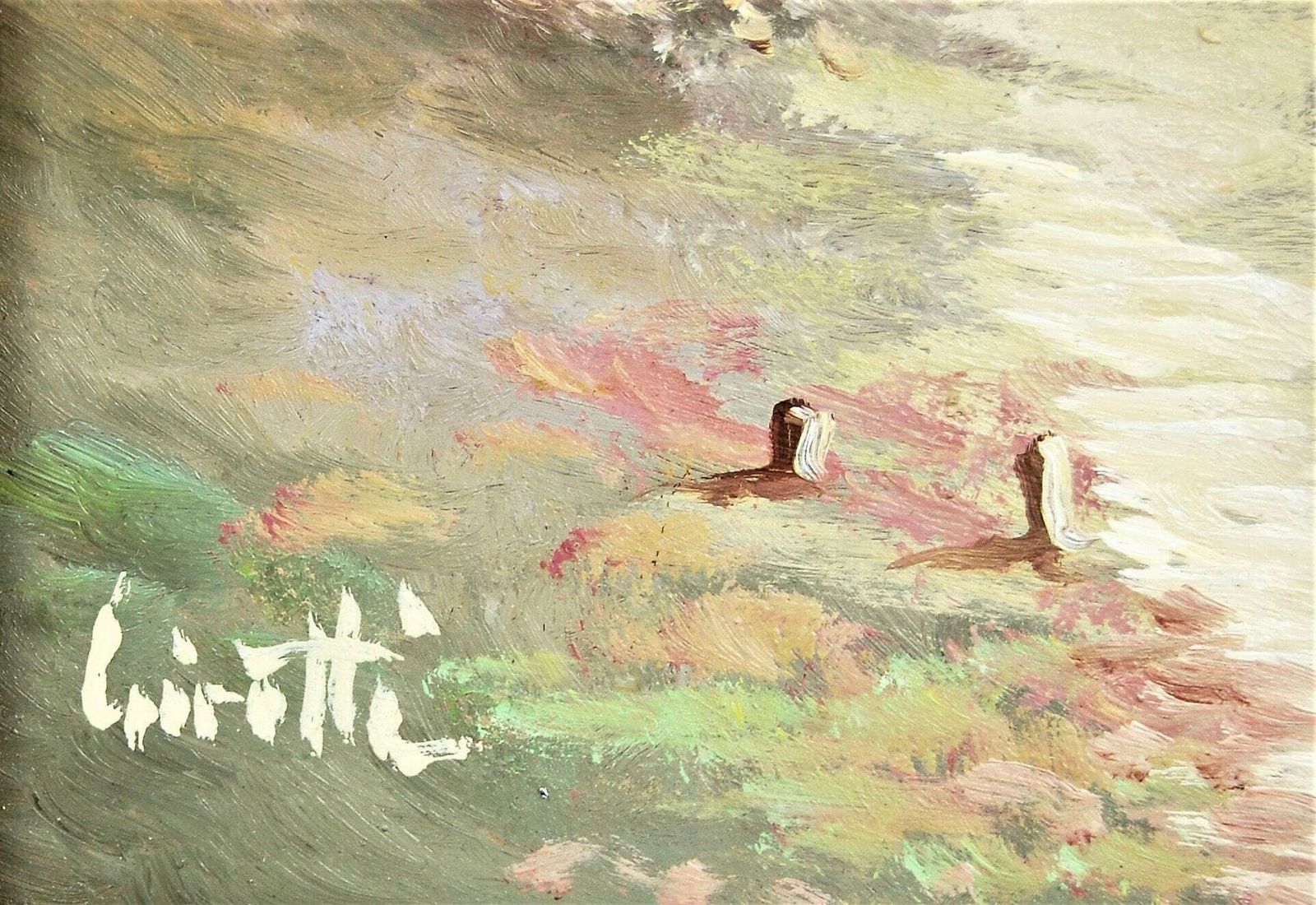 The Fisherman, Vintage Oil Painting photo vintage