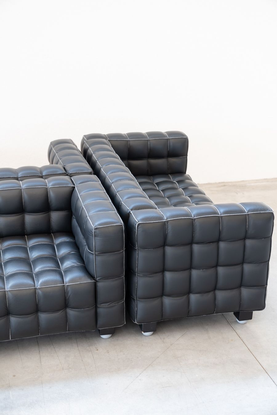 Kubus Sofas, Two Seater By Josef Hoffmann For Wittmann, 1980s, Set Of 4 photo vintage