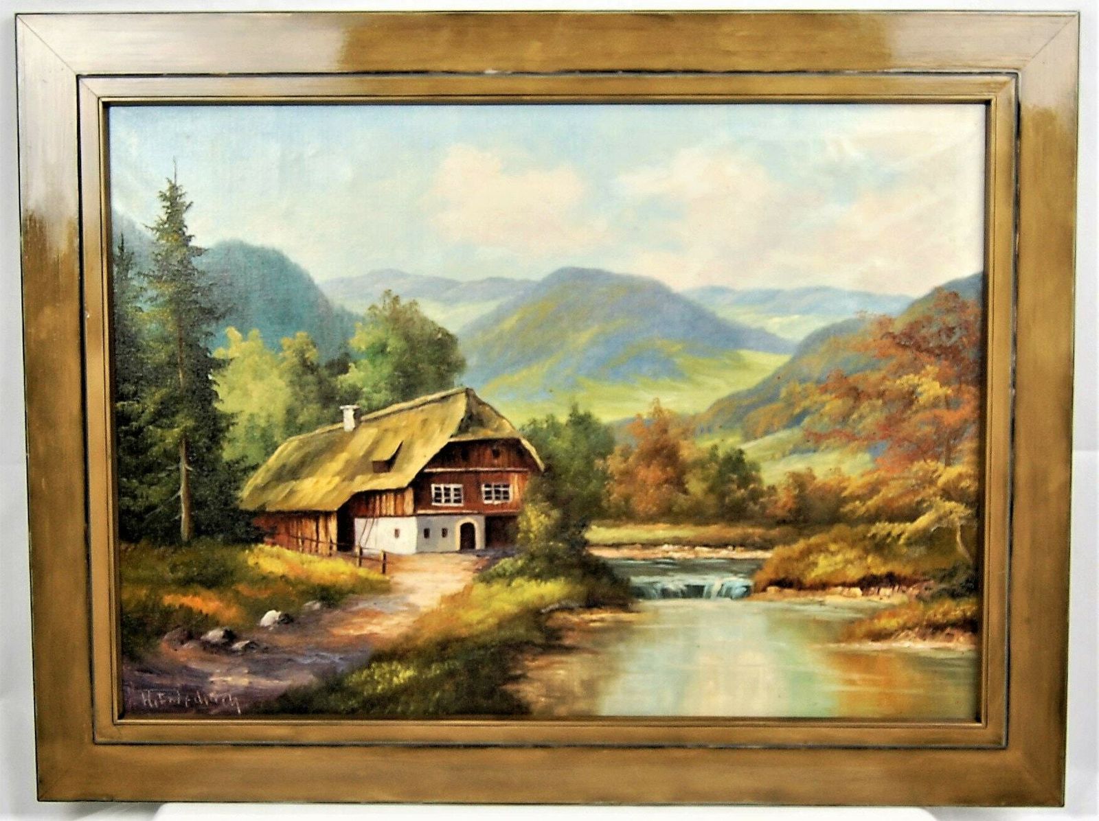Farm In The Black Forest Mountains, Oil Painting By H. Friedrich photo Art