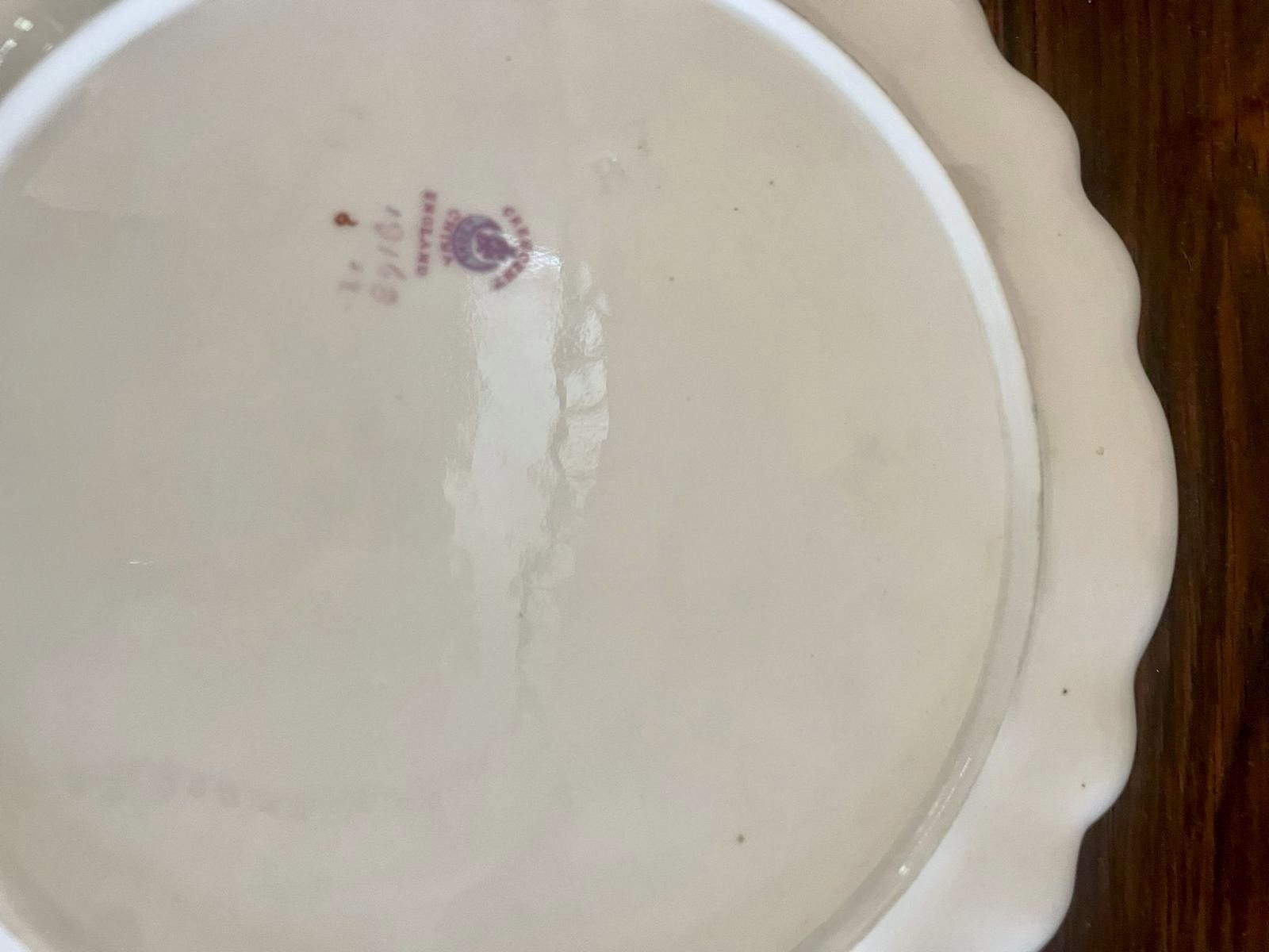 Quality Pair Of Antique Hand Painted Crescent China Plates photo vintage