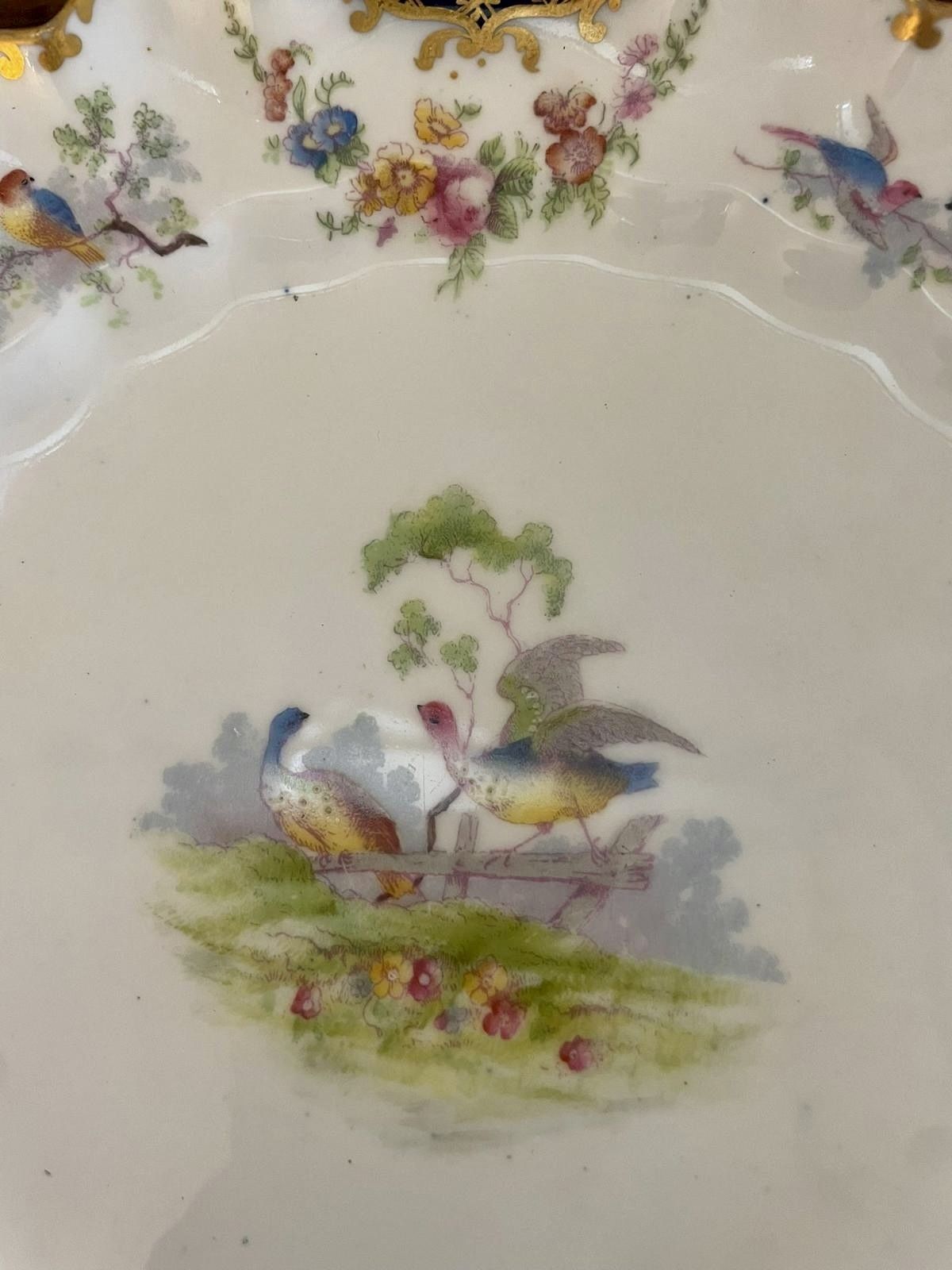 photo furniture Quality Pair Of Antique Hand Painted Crescent China Plates
