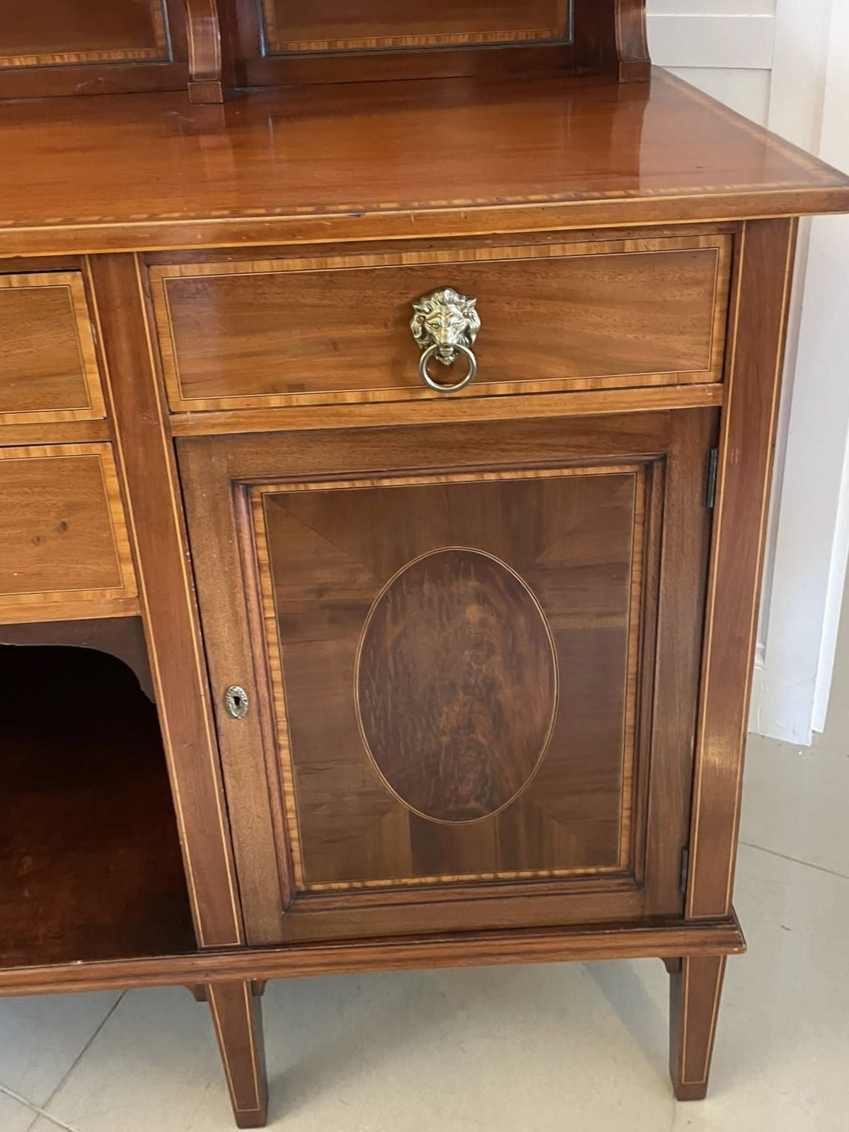 photo furniture Superb Quality Large Antique Mahogany Inlaid Sideboard