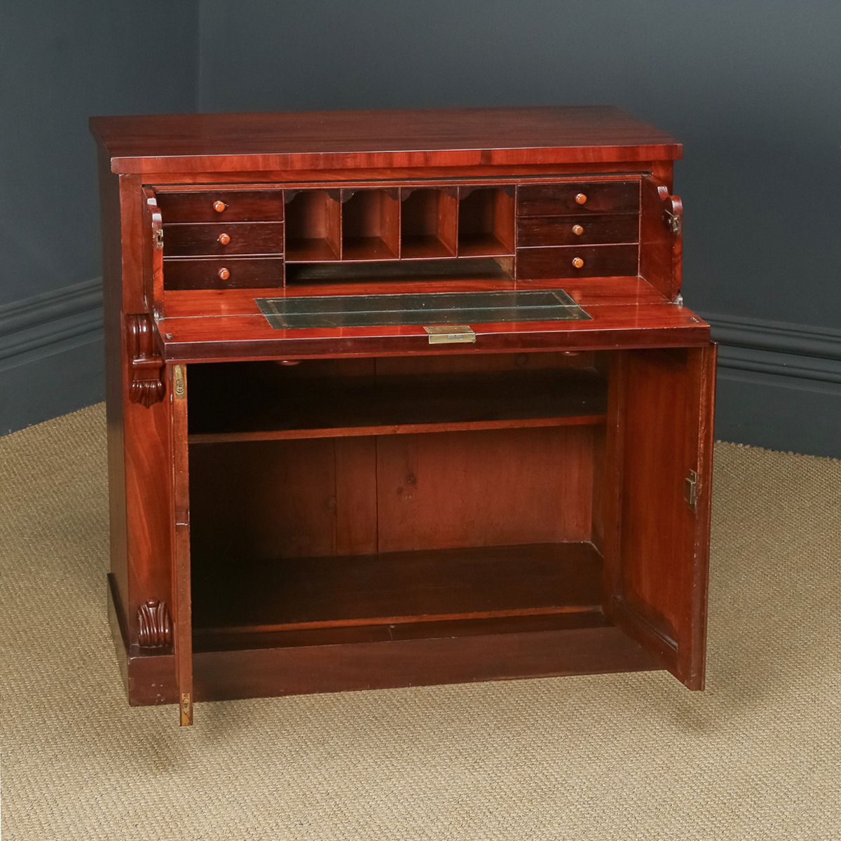 English William IV Mahogany Secretaire Bureau Desk Chiffonier (Circa 1835) photo 1295.0